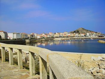 Scenic view of beach against clear sky