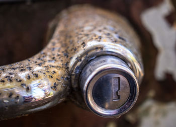 Close-up of rusty keyhole