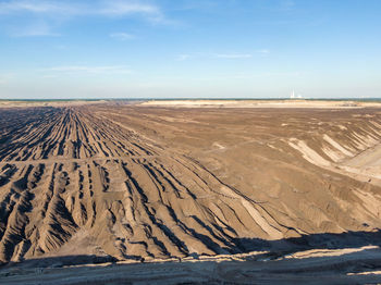 Aerial view of welzow süd, one of the largest german open cast lignite mines near cottbus