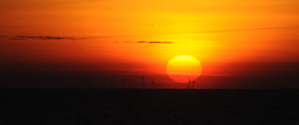 Scenic view of sunset over sea