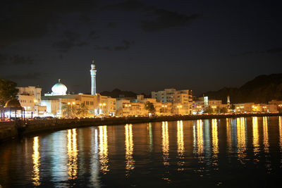 Illuminated city at night