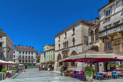 Piazza del popolo or people square in spliit old town, croatia