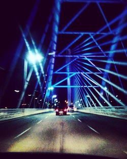 Blurred motion of road at night