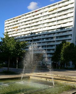 View of building in city against sky