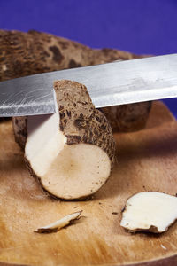 Close-up of bread on table