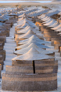 Full frame shot of umbrellas on the beach