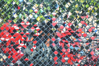 Full frame shot of multi colored fence