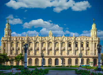 Low angle view of historical building against sky