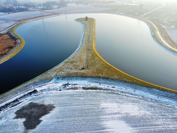 Drone shot of a winter landscape