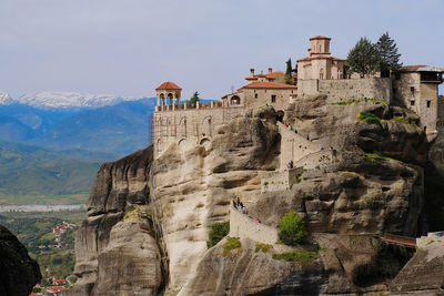 Low angle view of fort against sky