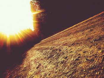 Sunlight falling on window during sunset