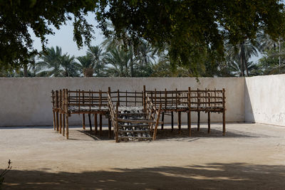 Wooden frame on terrace