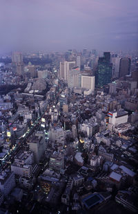 High angle view of crowded cityscape