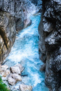 High angle view of waterfall