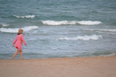 Full length of woman on beach