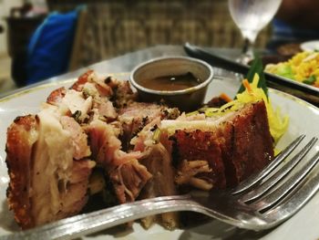 Close-up of food in plate