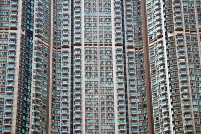 Full frame shot of modern buildings in city