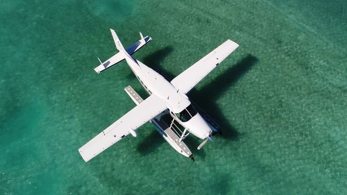 High angle view of airplane