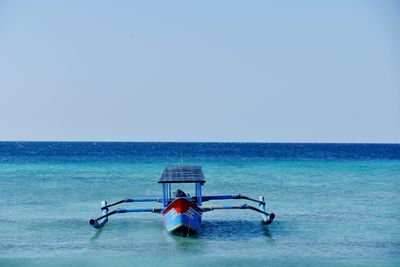 Flying traditional boat in sulawesi, indonesia