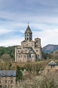 Saint-nectaire church dates from the 12th century in auvergne region of southern france