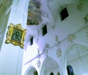 Low angle view of statue against sky