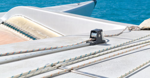 High angle view of ship in swimming pool