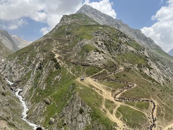 Panoramic view of mountains against sky