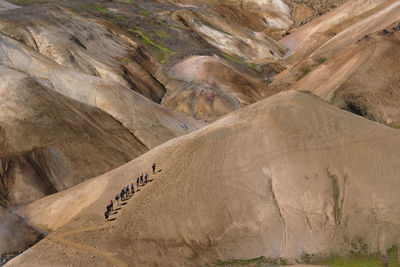 High angle view of rock formations