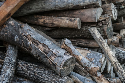 Full frame shot of logs