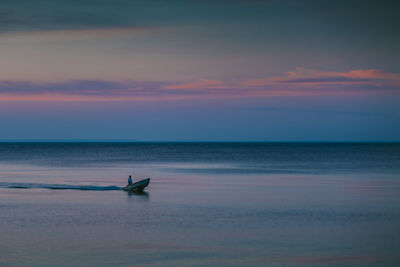 Panoramic view of seascape sunset at the atlantic ocean in woodland state park, long island the usa