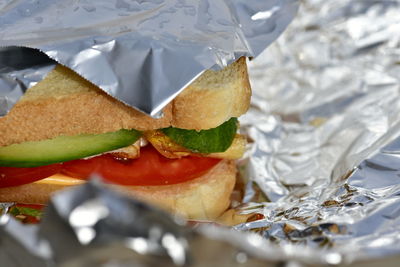 Breakfast with a sandwich