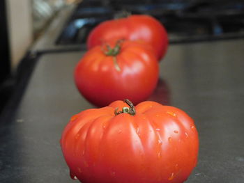 Close-up of tomatoes on table