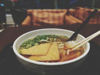 Close-up of soup in bowl