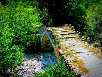 Arch bridge over river