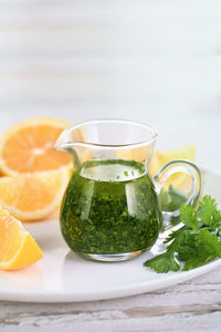 Close-up of drink on table