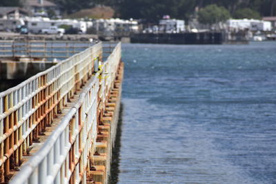 View of pier on sea