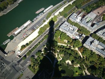 High angle view of buildings in city