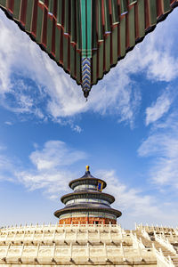 Low angle view of traditional building against sky