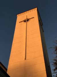 Low angle view of built structure against clear sky