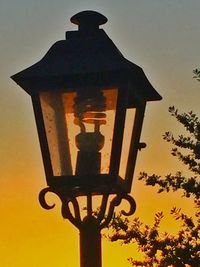 Low angle view of illuminated street light