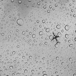 Full frame shot of raindrops on window