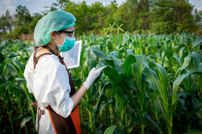 Woman standing in a field