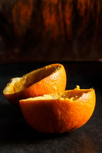 Close-up of orange fruit on table