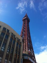 Low angle view of eiffel tower