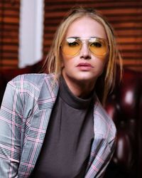 Portrait of teenage boy wearing sunglasses