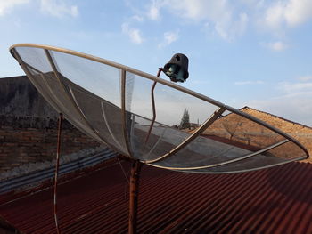 Low angle view of bird against sky