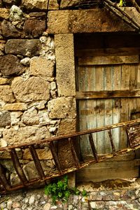 Exterior of stone wall