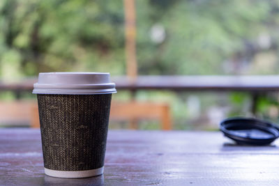 Close-up of coffee on table