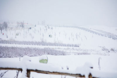 Scenic view of snow covered land