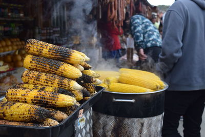 Roasted corn for sale at market